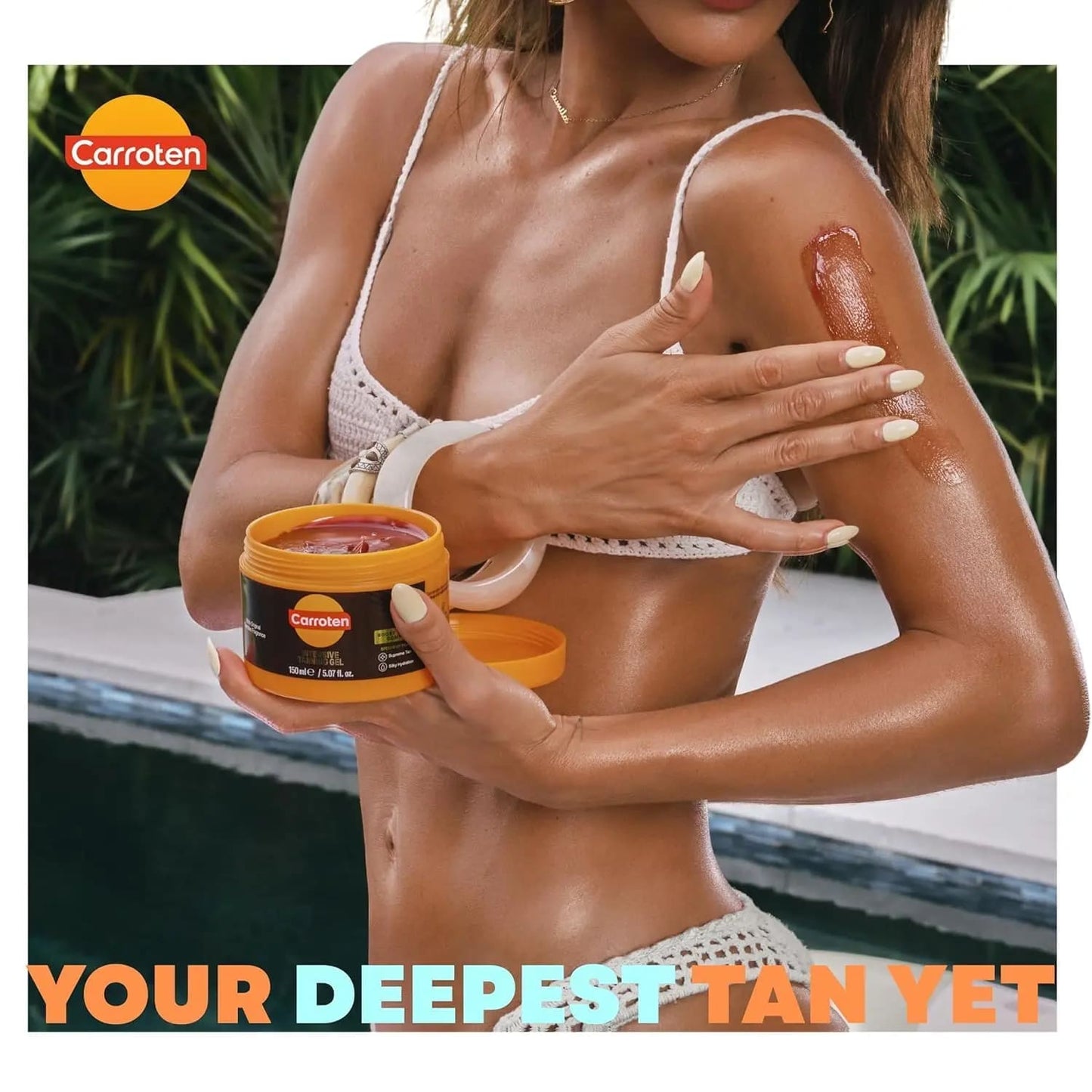 [Carroten] Intensive Tanning Gel, Browning Tan Accelerator, 5 oz | Non-Greasy, Water-Resistant with Carrot and Coconut Oil, Vitamin A & E For Moisture & Hydration, All skin types，Made in Greece