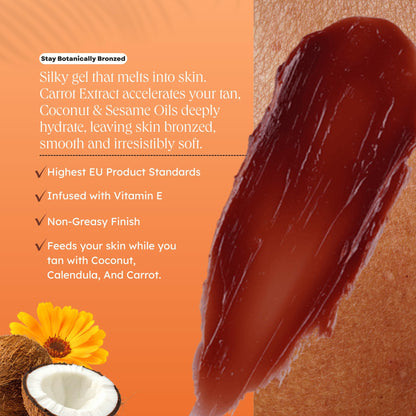 [Carroten] Intensive Tanning Gel, Browning Tan Accelerator, 5 oz | Non-Greasy, Water-Resistant with Carrot and Coconut Oil, Vitamin A & E For Moisture & Hydration, All skin types，Made in Greece